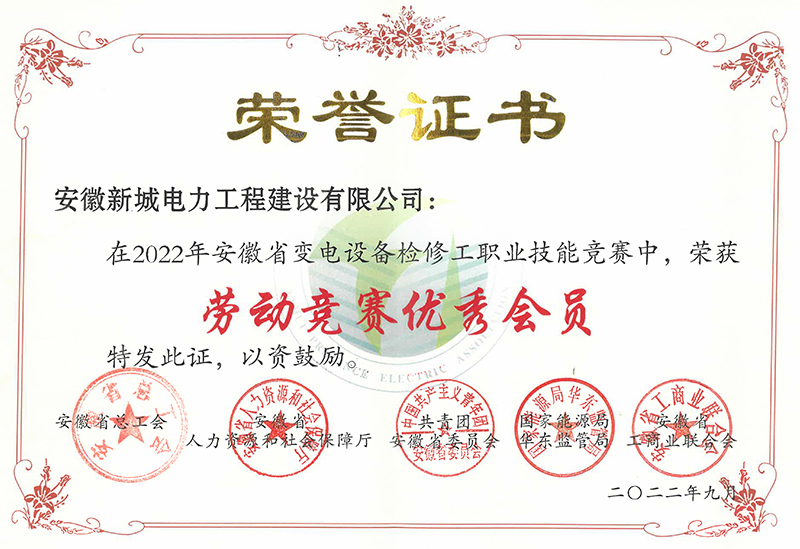 劳动竞赛优秀会员（2022年）