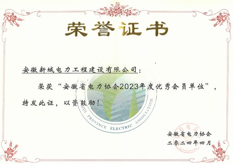 2023年度电力行业协会优秀会员单位